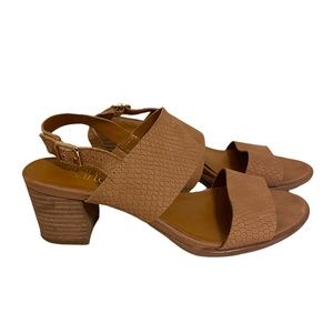 Franco Sarto Leather Amal block heels Sling Back Sandal